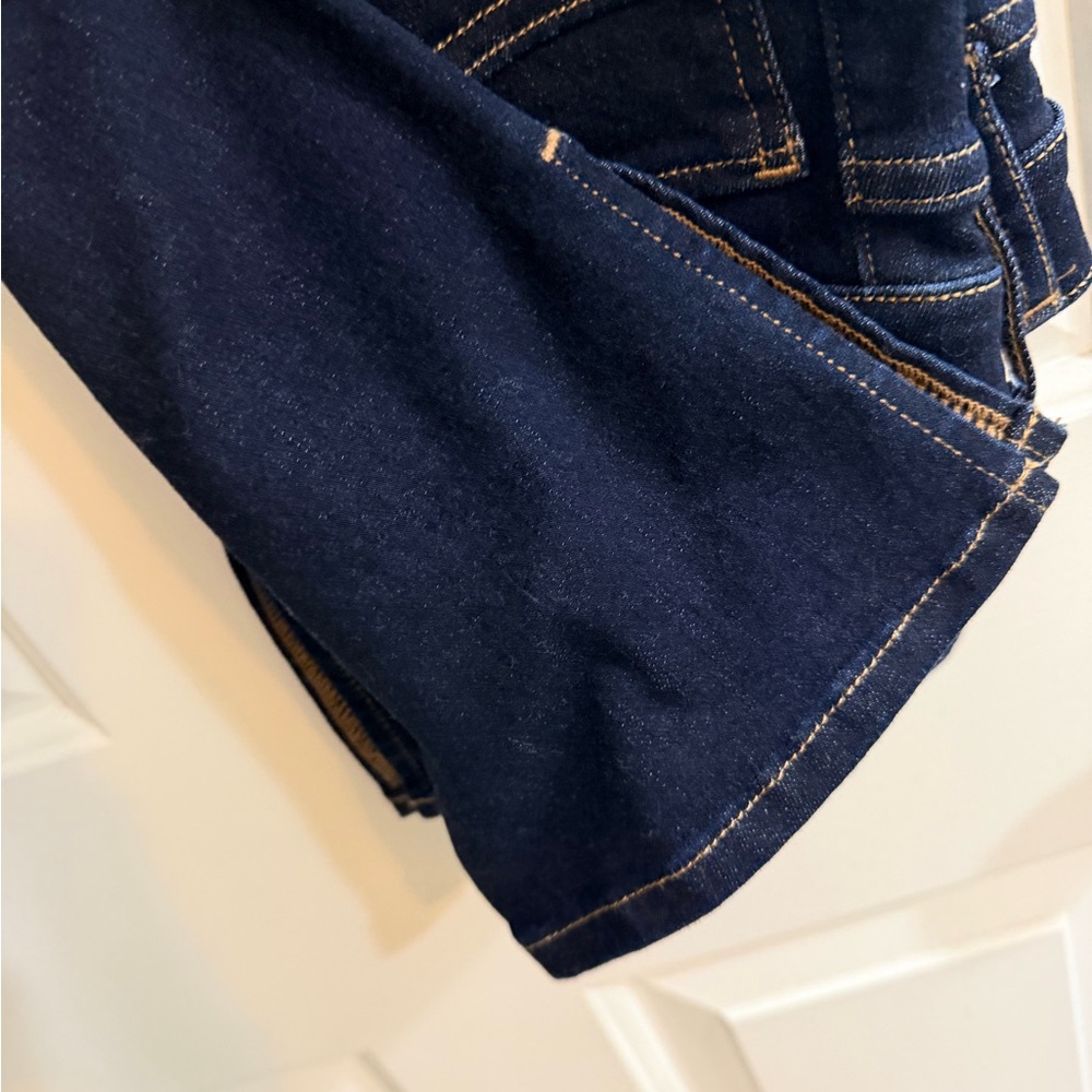 Express Dark Blue Flare Jeans with Contrast Stitching